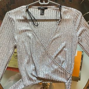Silver wrap shirt